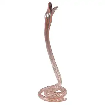 Vintage Red Striped Lampworked Glass Snake Vase