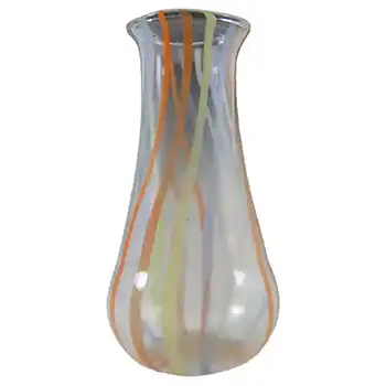 Vintage Multicoloured Striped Lampworked Glass Vase