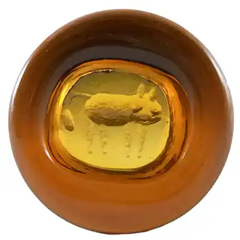 Kosta Boda Swedish Amber Glass Cat Bowl by Erik Hoglund