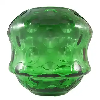 Borske Sklo 1950's Green Glass Optical 'Olives' Vase