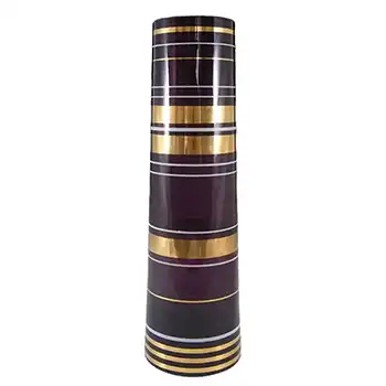 Borske Sklo 1950's Purple Glass Cylindrical Vase