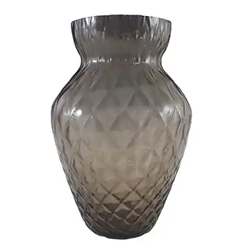 Borske Sklo 1950's Smoky Glass Optical 'Caro' Vase
