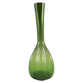 Elme 1970's Scandinavian Green Glass 'Melon-Form' Vase