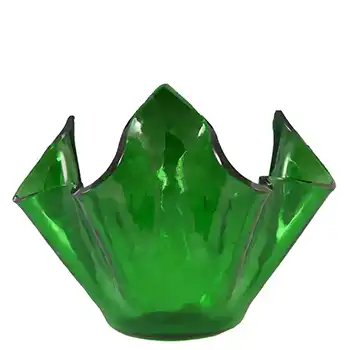 Chance Brothers Green Glass 'Small Flemish' Handkerchief Vase