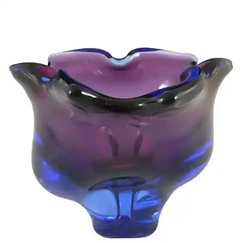 Chřibská #331/4/14 Czech Purple & Blue Glass Vase