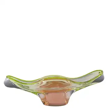 Chřibská #231/2/29 Czech Pink & Green Glass Bowl