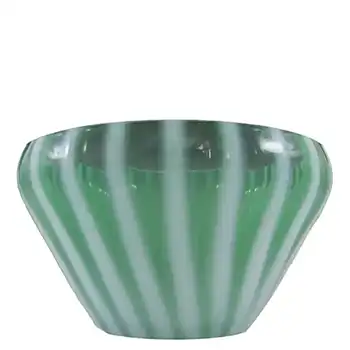 Harrachov Czech Green Opalescent Glass Bowl by Milan Metelak