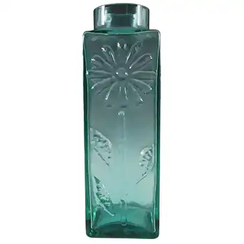 Dartington #FT59 Frank Thrower Turquoise Glass Daisy Vase