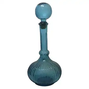 Empoli Italian Blue Glass Decorative 'Genie' Bottle - Marked