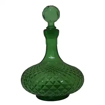 Empoli Italian Green Glass Decanter/Bottle - Marked