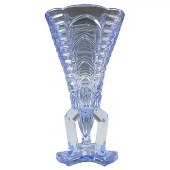 Rosice #1948 Czech Art Deco Blue Glass Rocket Vase