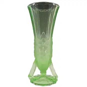 Jobling #11600 1930's Art Deco Uranium Glass 'Open Footed' Vase