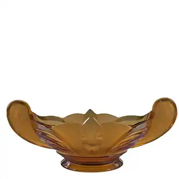 Brockwitz Large Art Deco Amber Glass Centerpiece Bowl