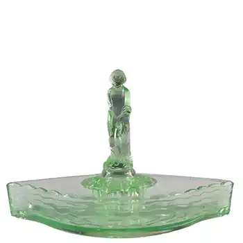 Müller & Co 'September Morn' Art Deco Glass Lady Figurine + Bowl
