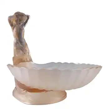 Walther & Söhne Art Deco Pink Glass 'Muschel' Centerpiece Bowl