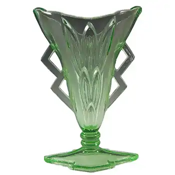 Stölzle Czech Art Deco 1930's Uranium Green Glass Vase