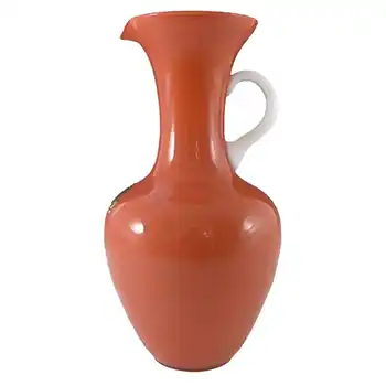 V.B. Opaline Florence Italian Empoli Glass Jug - Labelled