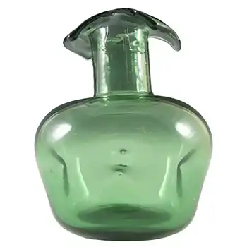 Empoli Verde 1970's Italian Green Glass Dimpled Vase