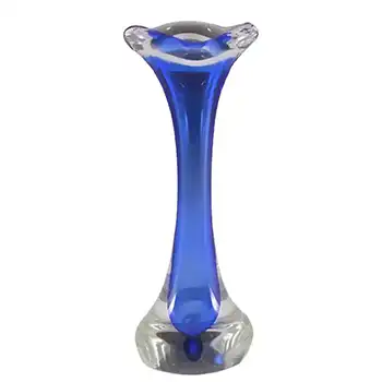 Flygsfors Signed Coquille Glass Bone Vase by Paul Kedelv