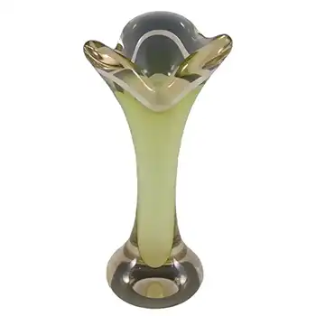 Flygsfors Signed Coquille Glass Bone Vase by Paul Kedelv