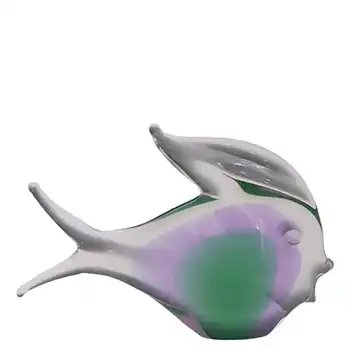 FM Konstglas / Ronneby Neodymium Lilac & Green Glass Fish