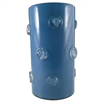 French Blue Glass Vase - Signed 'France Gellows UR 63'