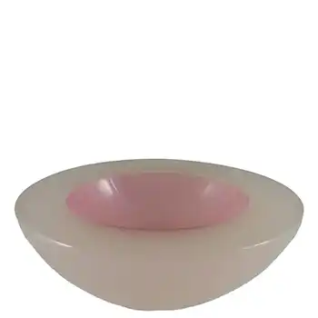 Murano Geode Pink & White Sommerso Glass Circle Bowl