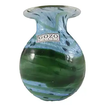 Gozo Maltese Glass 'Seaweed' Vase - Signed + Labelled