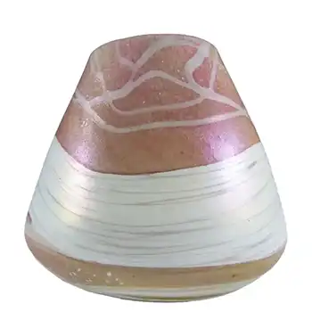 Gozo Maltese Pink + White Glass 'Sunshine' Vase
