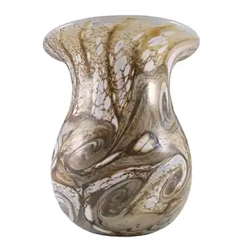 Gozo Maltese Marbled Brown Glass 'Stone' Vase - Signed