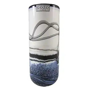 Gozo Maltese Glass 'Noir' Vase - Signed + Labelled