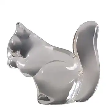 Hadeland Scandinavian Glass Squirrel Paperweight - Marked
