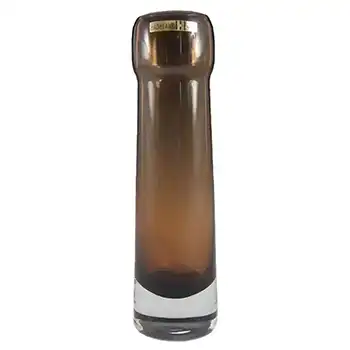 Hadeland Scandinavian 70's Amber Glass Vase - Labelled