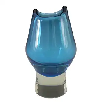 Harrachov Czech Blue Glass Vase by Milan Metelak