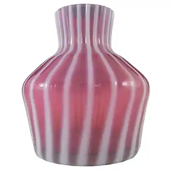 Harrachov Czech Pink Opalescent Glass Vase by Milan Metelak