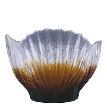 Humppila Amber Glass Bowl by Pertti Santalahti - Labelled