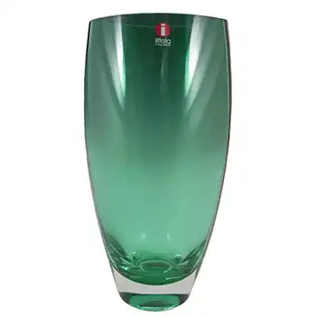 Iittala Tina Nordström Green Glass 'Leia' Vase - Label