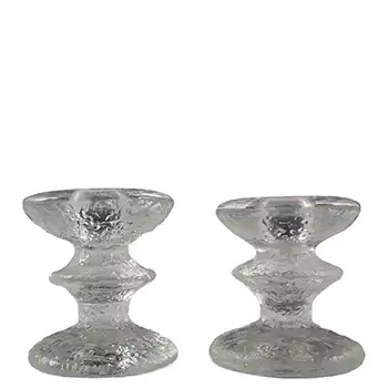 Signed Iittala Festivo Glass Candlesticks Timo Sarpaneva