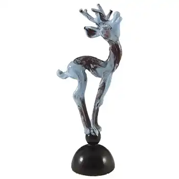 Istvan Komaromy 1950's Figural Blue Glass Stag Sculpture