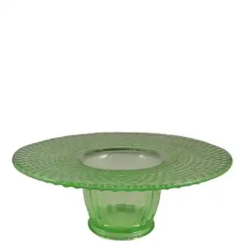 Jobling #2595 Uranium Green Art Deco Glass Posy Bowl