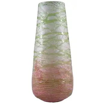 Kralik Art Nouveau 1900's Glass 'Silveria' Threaded Vase