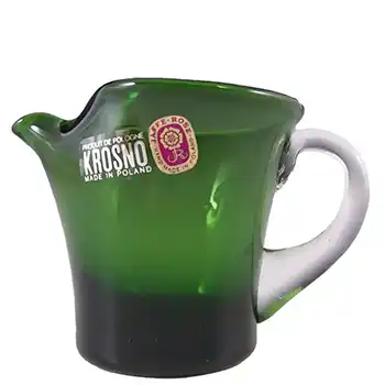 Krosno/Jaffe Rose Polish Green Glass Jug - Labelled