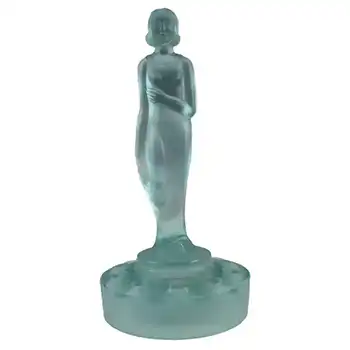 Müller & Co Art Deco Uranium Glass Nude Lady Figurine