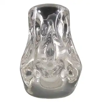 Liskeard 1970's Clear Glass "Knobbly" Vase by Jim Dyer
