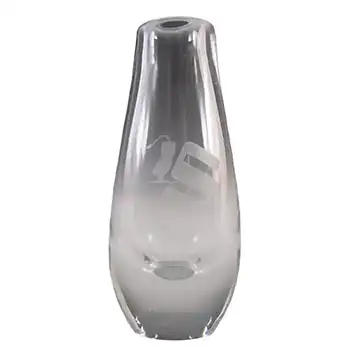 SIGNED Magnor Norwegian Glass Etched Owl Vase
