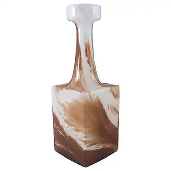 V.B. Opaline Florence Italian Empoli Brown Glass Vase
