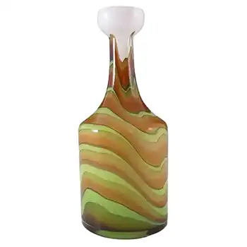 V.B. Opaline Florence Italian Empoli Marbled Glass Vase