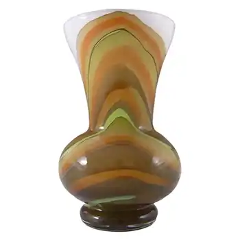 V.B. Opaline Florence Italian Empoli Marbled Glass Vase