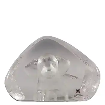 Mats Jonasson #3697 Glass Dog/Puppy Paperweight - Signed