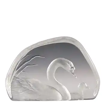 Mats Jonasson #3317 Glass Swan Paperweight - Signed